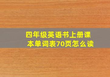 四年级英语书上册课本单词表70页怎么读