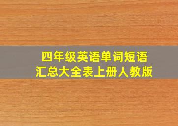 四年级英语单词短语汇总大全表上册人教版