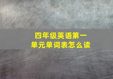 四年级英语第一单元单词表怎么读