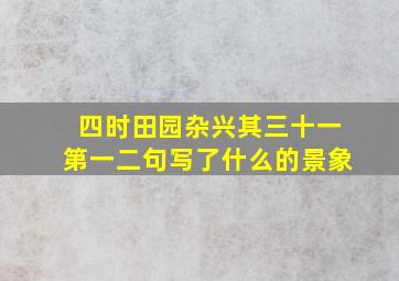 四时田园杂兴其三十一第一二句写了什么的景象