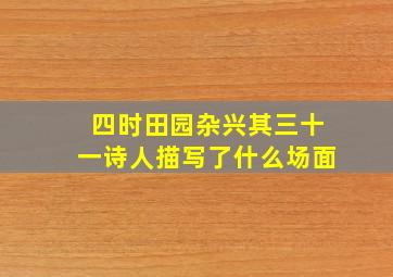 四时田园杂兴其三十一诗人描写了什么场面