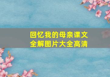 回忆我的母亲课文全解图片大全高清