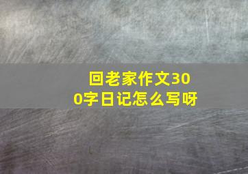 回老家作文300字日记怎么写呀