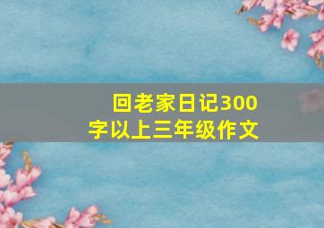 回老家日记300字以上三年级作文