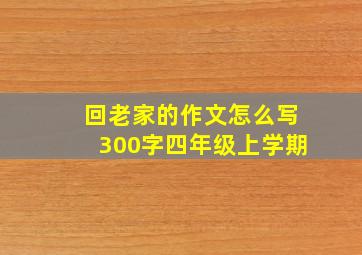 回老家的作文怎么写300字四年级上学期