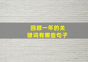 回顾一年的关键词有哪些句子