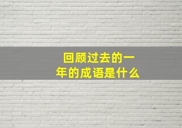 回顾过去的一年的成语是什么