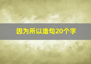 因为所以造句20个字