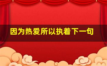 因为热爱所以执着下一句