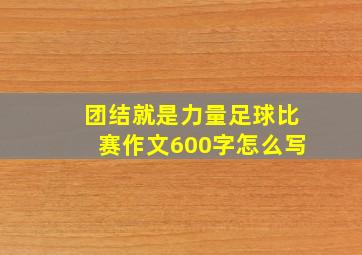 团结就是力量足球比赛作文600字怎么写