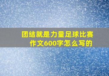 团结就是力量足球比赛作文600字怎么写的