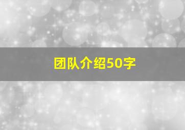 团队介绍50字