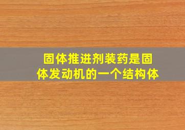 固体推进剂装药是固体发动机的一个结构体