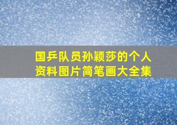 国乒队员孙颖莎的个人资料图片简笔画大全集