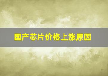 国产芯片价格上涨原因