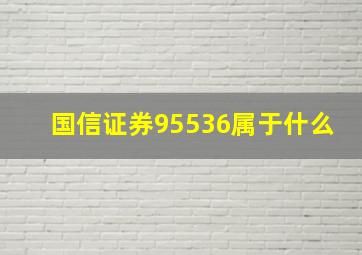 国信证券95536属于什么