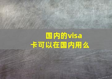 国内的visa卡可以在国内用么