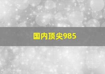 国内顶尖985