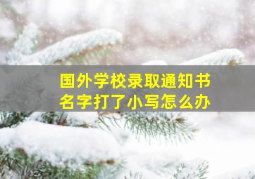 国外学校录取通知书名字打了小写怎么办