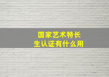 国家艺术特长生认证有什么用