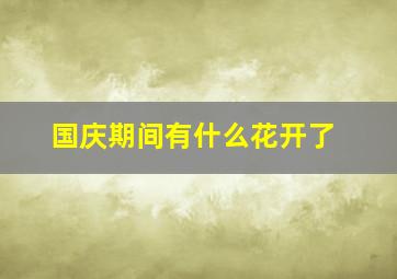 国庆期间有什么花开了