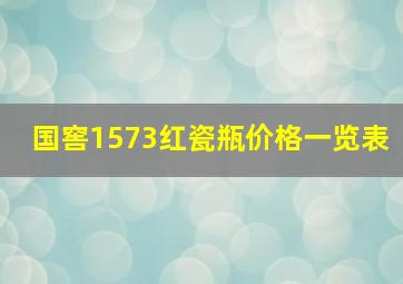 国窖1573红瓷瓶价格一览表