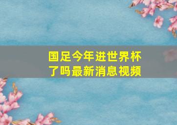 国足今年进世界杯了吗最新消息视频