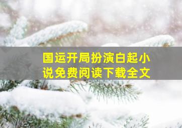 国运开局扮演白起小说免费阅读下载全文