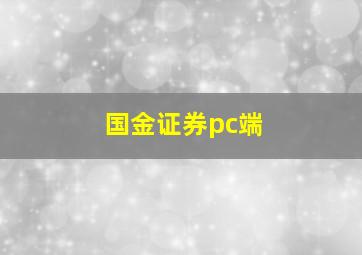 国金证券pc端