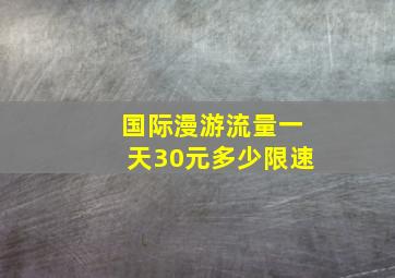 国际漫游流量一天30元多少限速