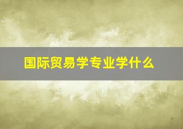 国际贸易学专业学什么