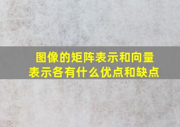 图像的矩阵表示和向量表示各有什么优点和缺点