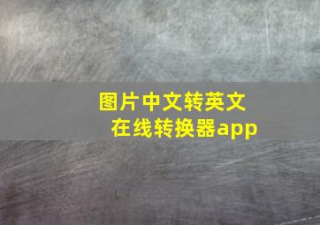 图片中文转英文在线转换器app