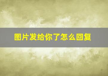 图片发给你了怎么回复