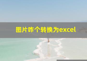 图片咋个转换为excel