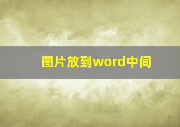 图片放到word中间