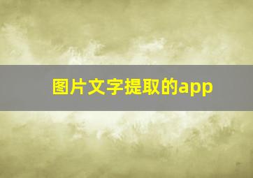 图片文字提取的app