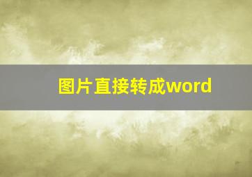 图片直接转成word