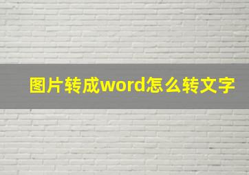 图片转成word怎么转文字