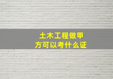 土木工程做甲方可以考什么证