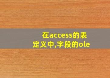 在access的表定义中,字段的ole