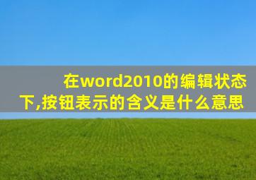 在word2010的编辑状态下,按钮表示的含义是什么意思