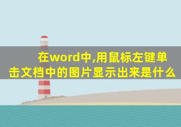 在word中,用鼠标左键单击文档中的图片显示出来是什么