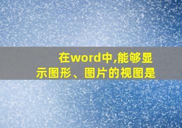 在word中,能够显示图形、图片的视图是