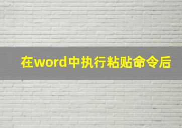 在word中执行粘贴命令后