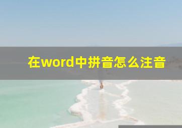 在word中拼音怎么注音