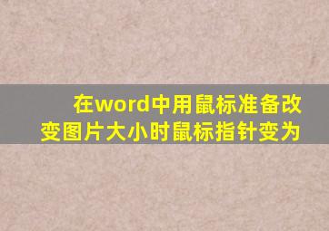 在word中用鼠标准备改变图片大小时鼠标指针变为