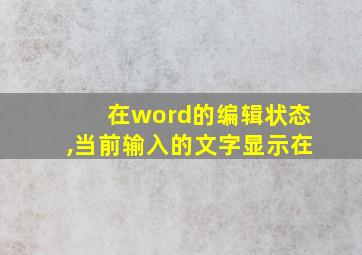 在word的编辑状态,当前输入的文字显示在