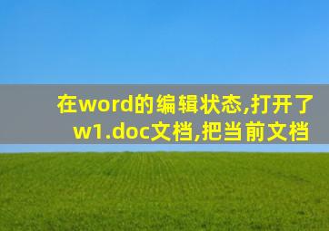 在word的编辑状态,打开了w1.doc文档,把当前文档