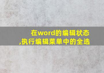 在word的编辑状态,执行编辑菜单中的全选